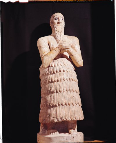 Statue of Itur-Shamagen, King of Mari, at prayer, from Mari, Middle Euphrates, 2800-2300 BC by Mesopotamian